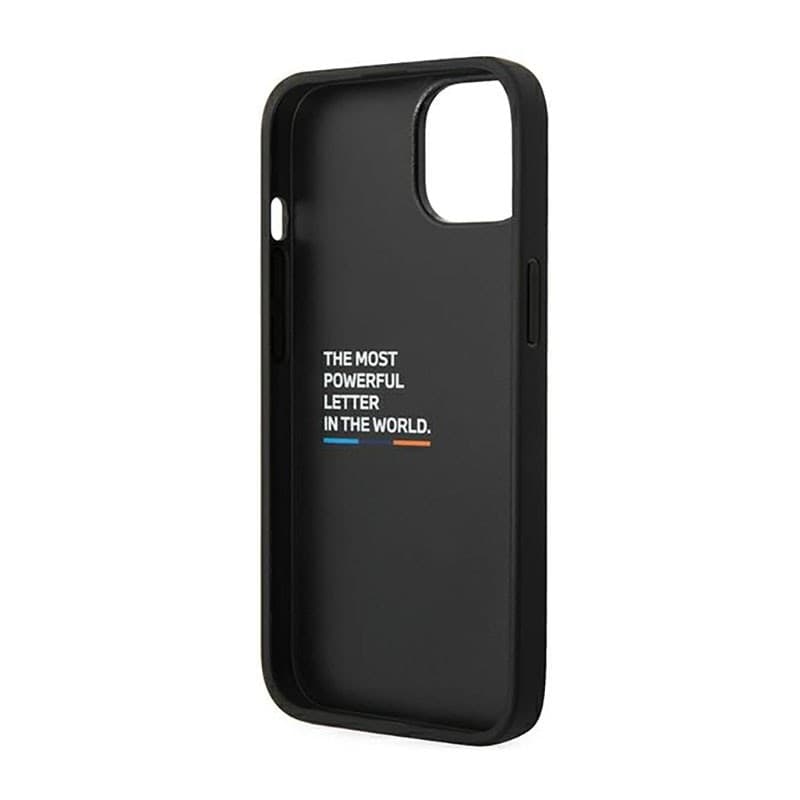 BMW Leather Carbon Blue Line - Case for iPhone 14 (Black) - 7