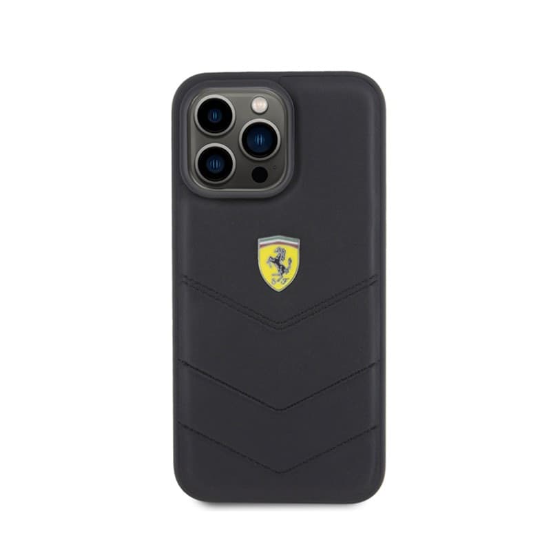 Ferrari Quilted Metal Logo - Case for iPhone 15 Pro Max (Black) - 3