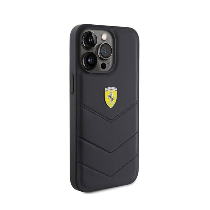 Ferrari Quilted Metal Logo - Case for iPhone 15 Pro Max (Black) - 4