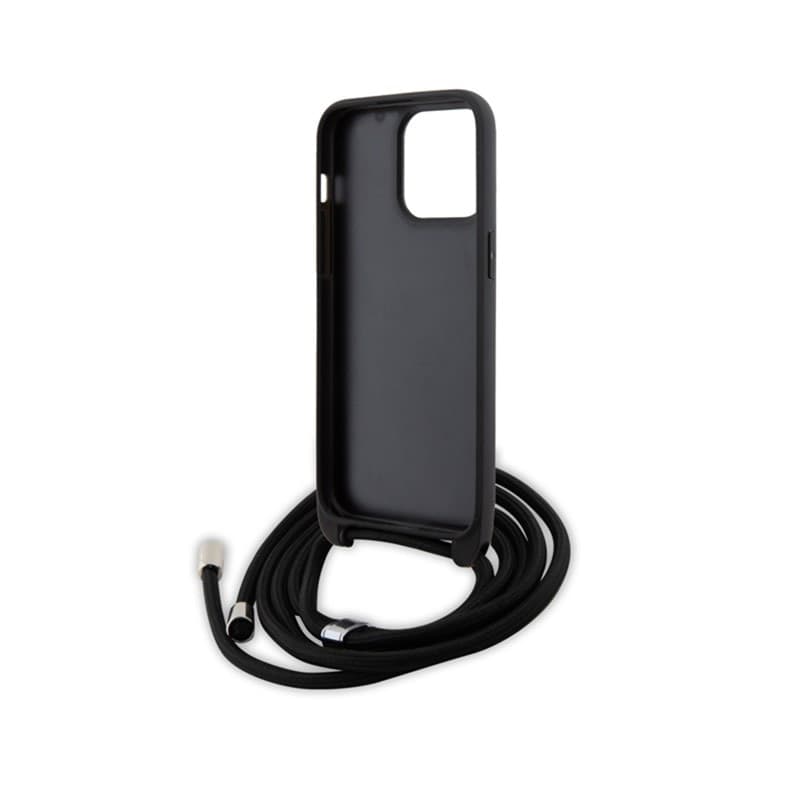 Karl Lagerfeld Crossbody Saffiano Metal Pin Karl & Choupette - Case for iPhone 15 Pro Max (Black) - 6