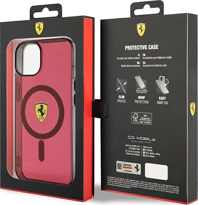 Ferrari Translucent MagSafe - Case for iPhone 14 (Red) - 8