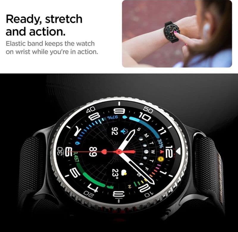Spigen Fit Lite - Strap for Samsung Galaxy Watch 8 / 8 Classic 40 / 44 / 46 mm (Black) - 9