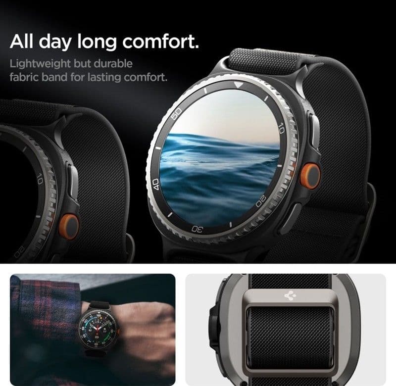 Spigen Fit Lite - Strap for Samsung Galaxy Watch 8 / 8 Classic 40 / 44 / 46 mm (Black) - 10