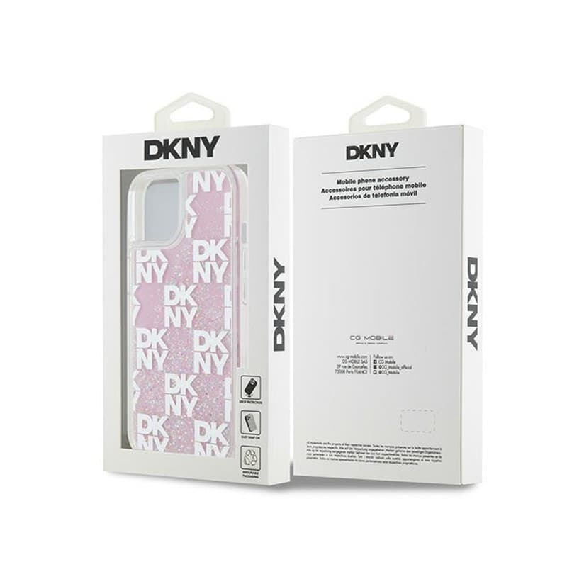 DKNY Liquid Glitter Multilogo - Case iPhone 15 / 14 / 13 (pink) - 8