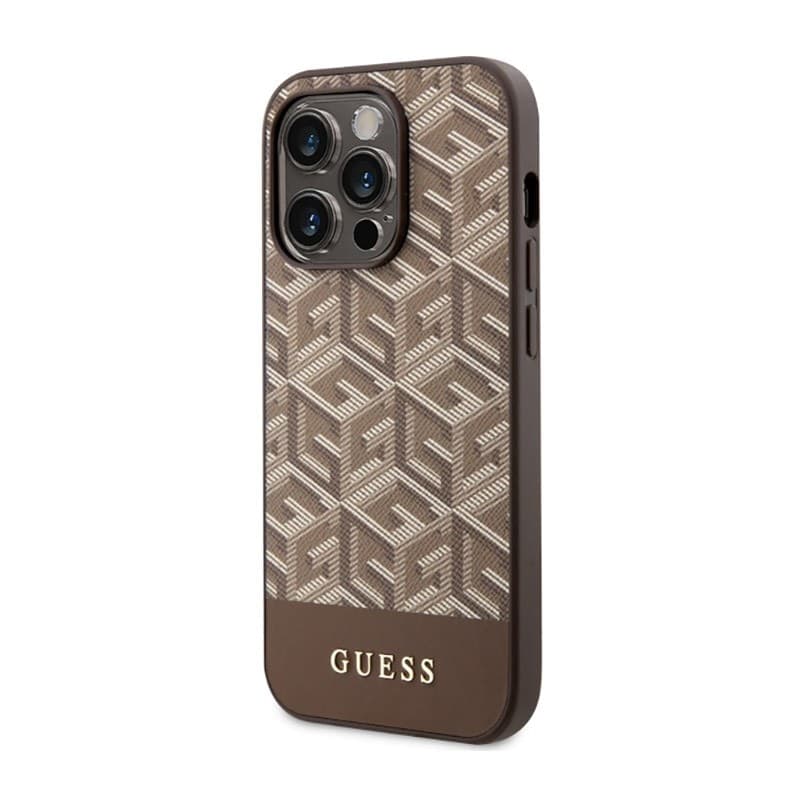 Guess GCube Stripes MagSafe - Case for iPhone 14 Pro Max (Brown) - 2