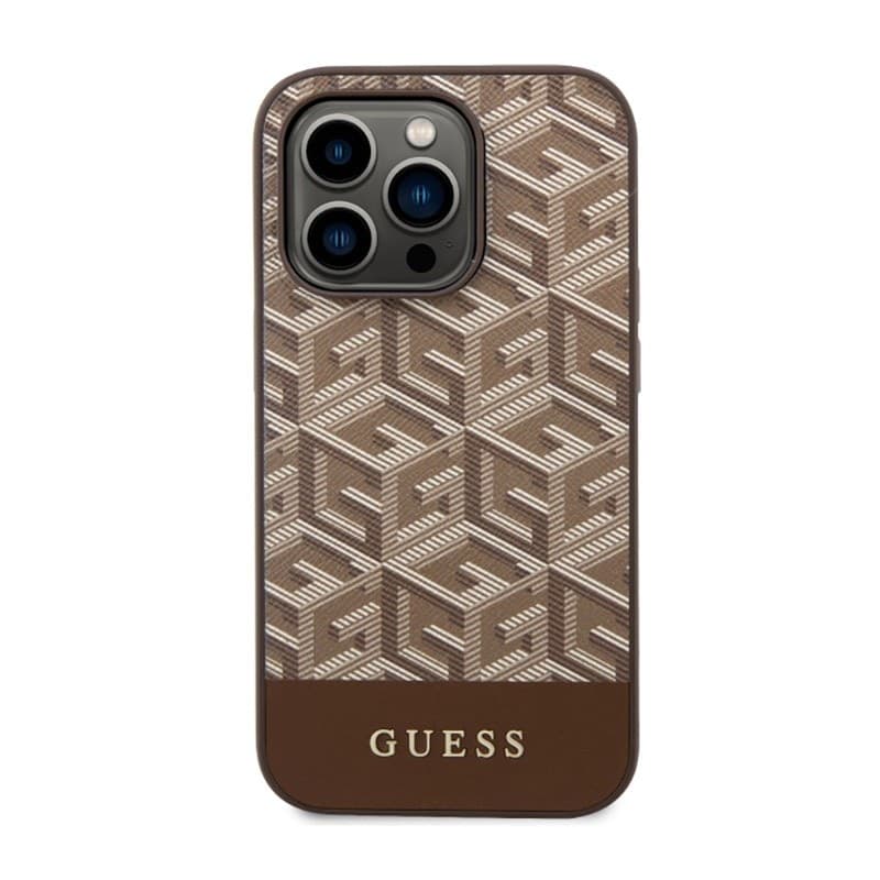 Guess GCube Stripes MagSafe - Case for iPhone 14 Pro Max (Brown) - 3