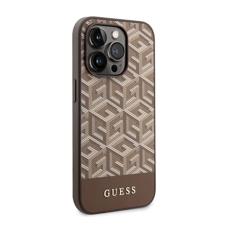 Guess GCube Stripes MagSafe - Case for iPhone 14 Pro Max (Brown) - 4