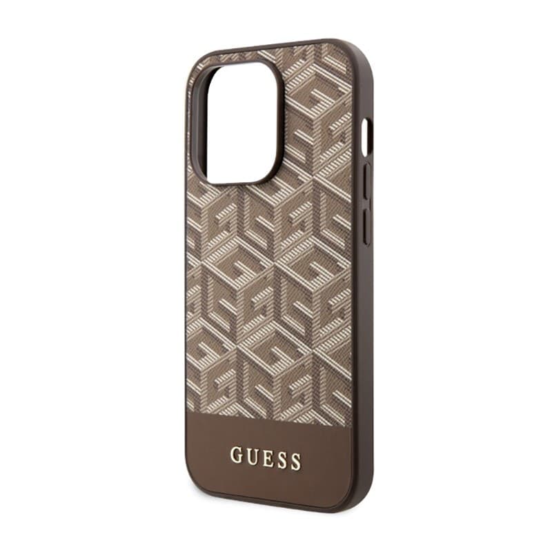 Guess GCube Stripes MagSafe - Case for iPhone 14 Pro Max (Brown) - 6