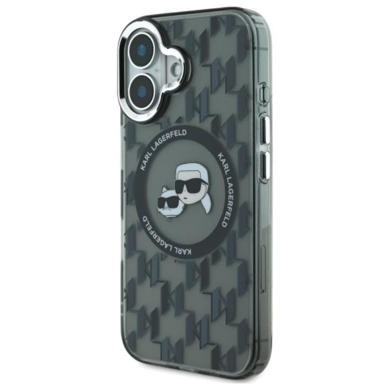 Karl Lagerfeld IML Monogram Karl & Choupette Head MagSafe - Case for iPhone 16 (black) - 2