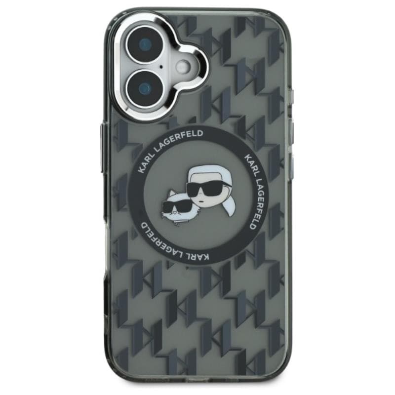 Karl Lagerfeld IML Monogram Karl & Choupette Head MagSafe - Case for iPhone 16 (black) - 3