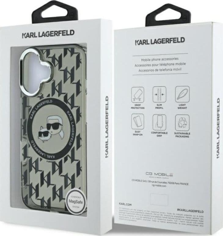 Karl Lagerfeld IML Monogram Karl & Choupette Head MagSafe - Case for iPhone 16 (black) - 8