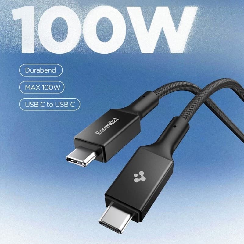 Spigen EB10010CC Essential - Cavo USB-C a USB-C PD 100W 1m (Nero) - 3