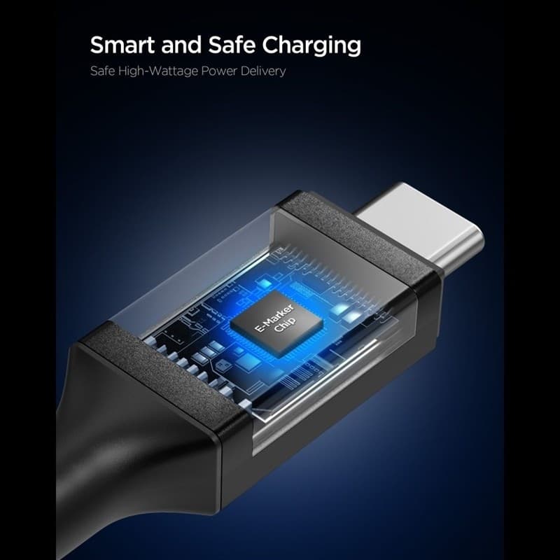 Spigen EB10010CC Essential - Cavo USB-C a USB-C PD 100W 1m (Nero) - 4