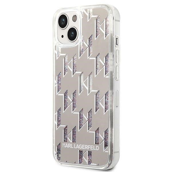 Karl Lagerfeld Monogram Liquid Glitter - Case for iPhone 14 Plus (Silver) - 2