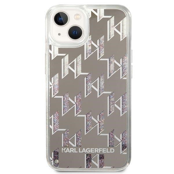 Karl Lagerfeld Monogram Liquid Glitter - Case for iPhone 14 Plus (Silver) - 3