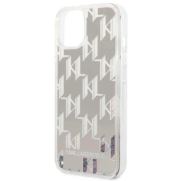 Karl Lagerfeld Monogram Liquid Glitter - Case for iPhone 14 Plus (Silver) - 6