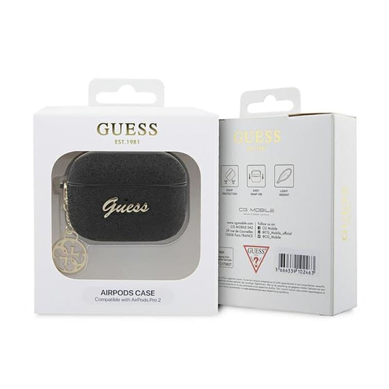 Guess 4G Glitter Flake - Case for Apple AirPods Pro 2 (Black) - 4