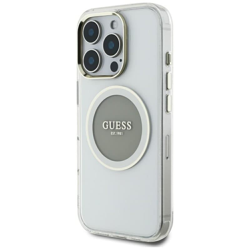 Guess IML Metal Colored Circle Classic Logo MagSafe - Case for iPhone 16 Pro Max (gray) - 2