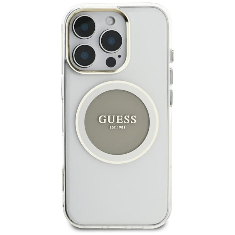 Guess IML Metal Colored Circle Classic Logo MagSafe - Case for iPhone 16 Pro Max (gray) - 3