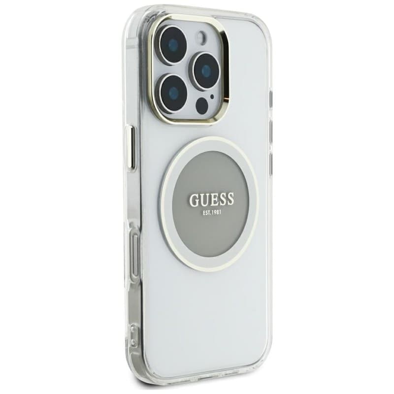 Guess IML Metal Colored Circle Classic Logo MagSafe - Case for iPhone 16 Pro Max (gray) - 4