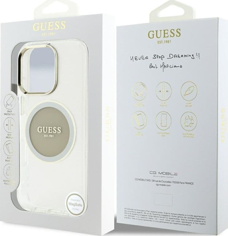Guess IML Metal Colored Circle Classic Logo MagSafe - Case for iPhone 16 Pro Max (gray) - 8