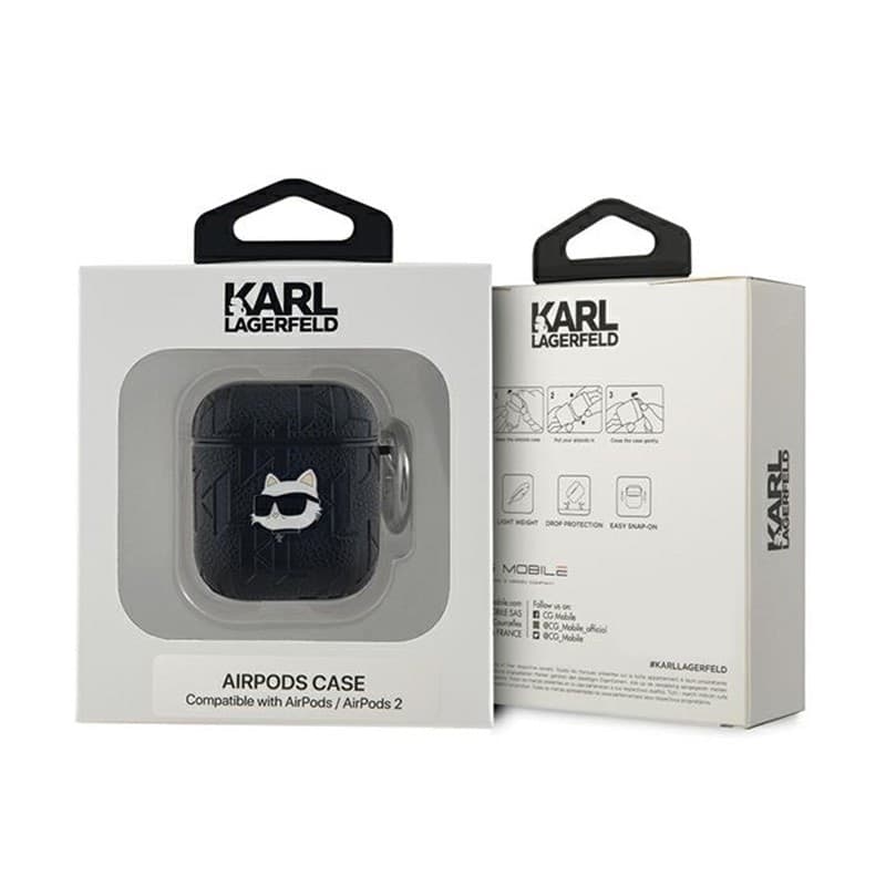Karl Lagerfeld Monogram Choupette Head - AirPods 1/2 gen case (black) - 3