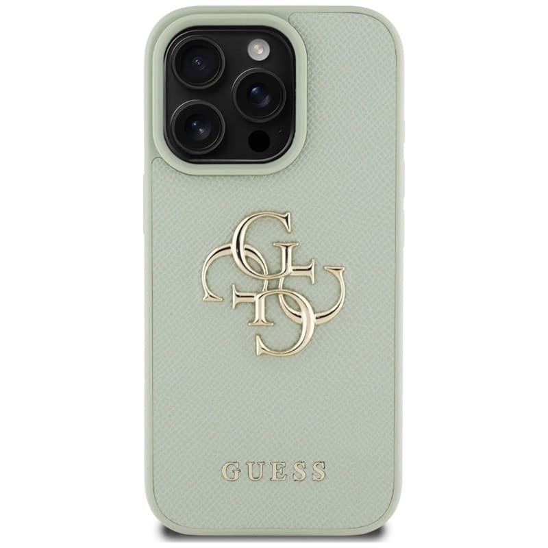 Guess Grained Big 4G Logo Small Classic Logo - Case for iPhone 16 Pro (green) - 3