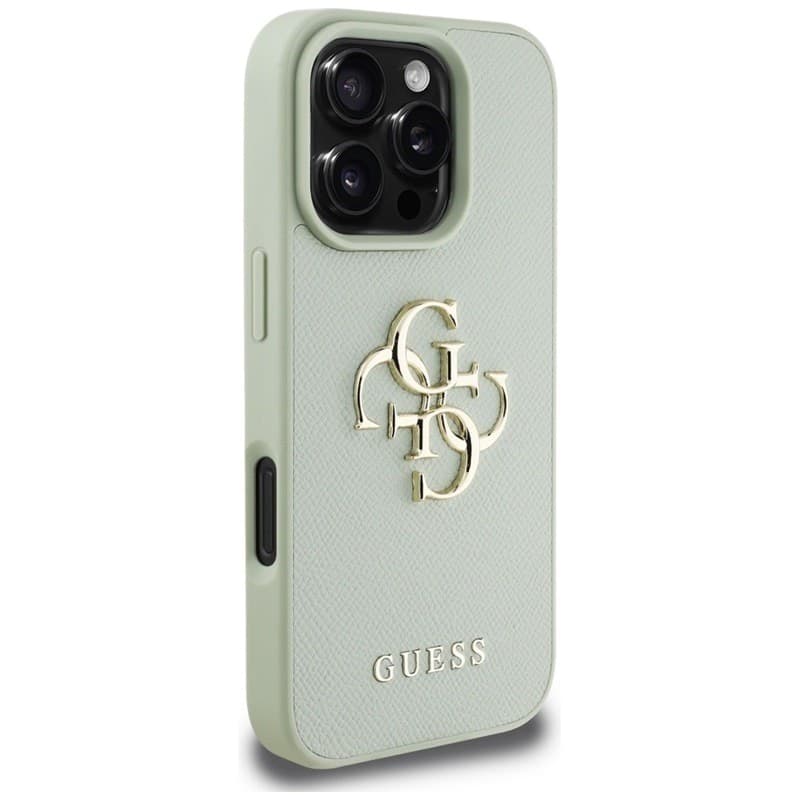 Guess Grained Big 4G Logo Small Classic Logo - Case for iPhone 16 Pro (green) - 4