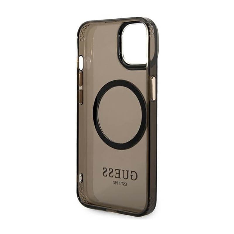 Guess Gold Outline Translucent MagSafe - Case for iPhone 14 Plus (Black) - 7