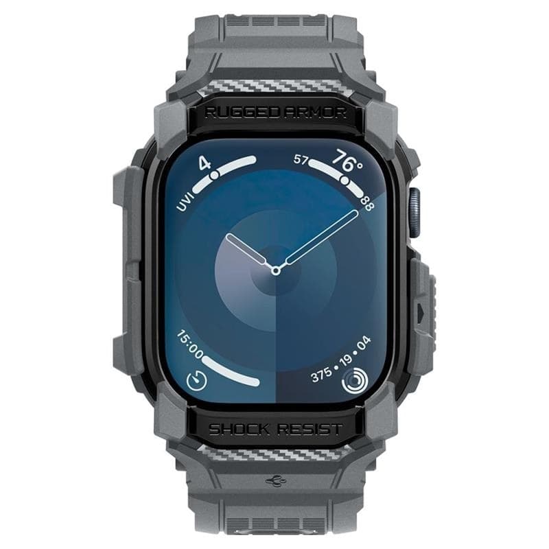 Spigen Rugged Armor Pro - Strap with Case for Apple Watch 10 46 mm (Dark Grey) - 4