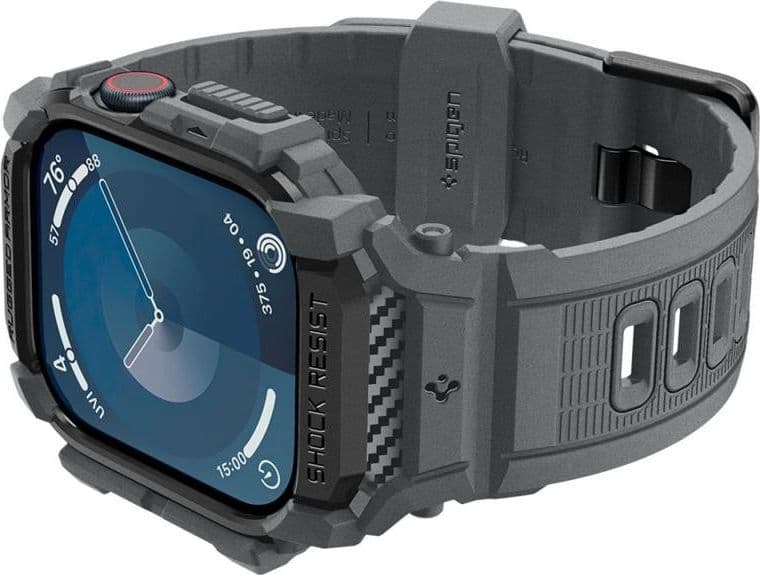 Spigen Rugged Armor Pro - Strap with Case for Apple Watch 10 46 mm (Dark Grey) - 7