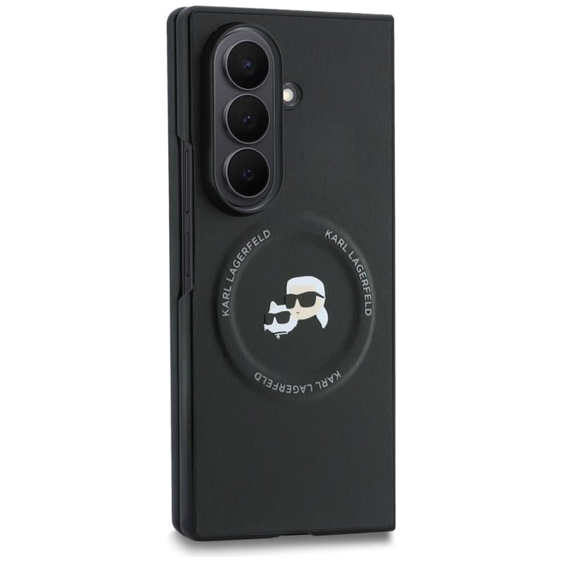 Custodia MagSafe per Samsung Galaxy Z Fold 8 Ultra con spille Karl Lagerfeld Karl & Choupette (nera) - 3
