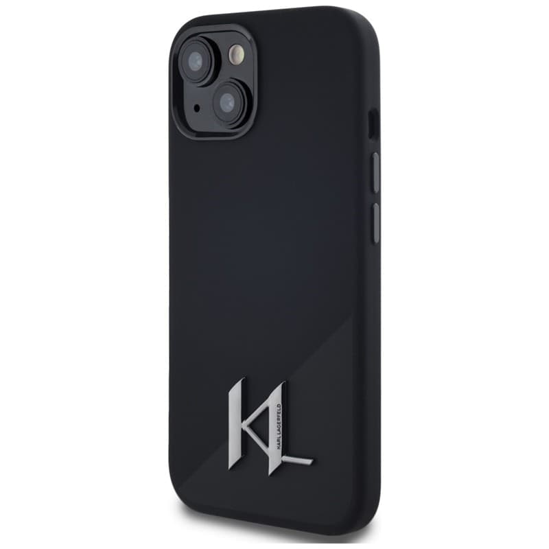 Karl Lagerfeld Silicone Shadow Metal Initial MagSafe - Case for iPhone 15 (black) - 2