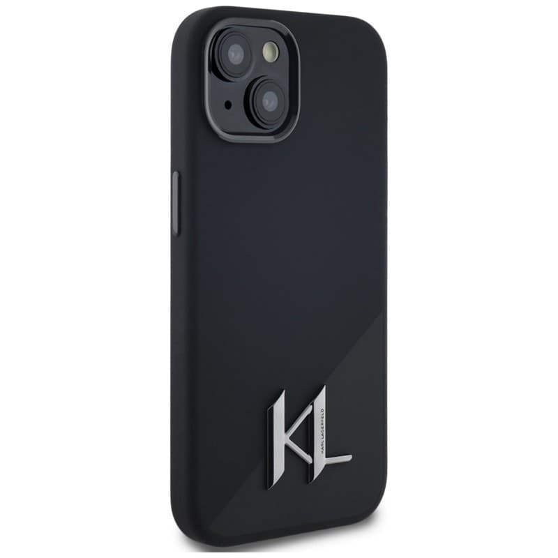 Karl Lagerfeld Silicone Shadow Metal Initial MagSafe - Case for iPhone 15 (black) - 4