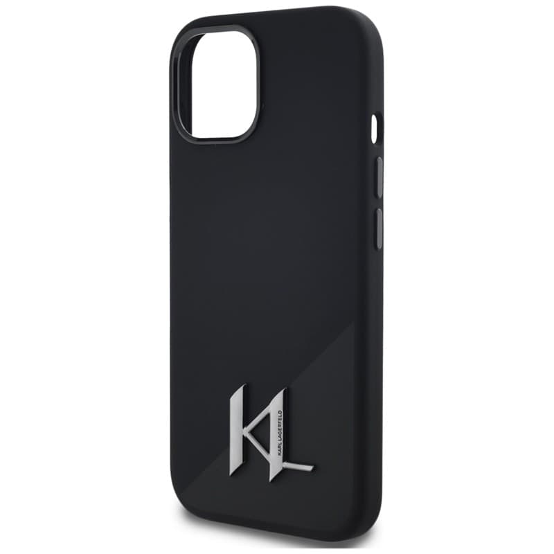 Karl Lagerfeld Silicone Shadow Metal Initial MagSafe - Case for iPhone 15 (black) - 6
