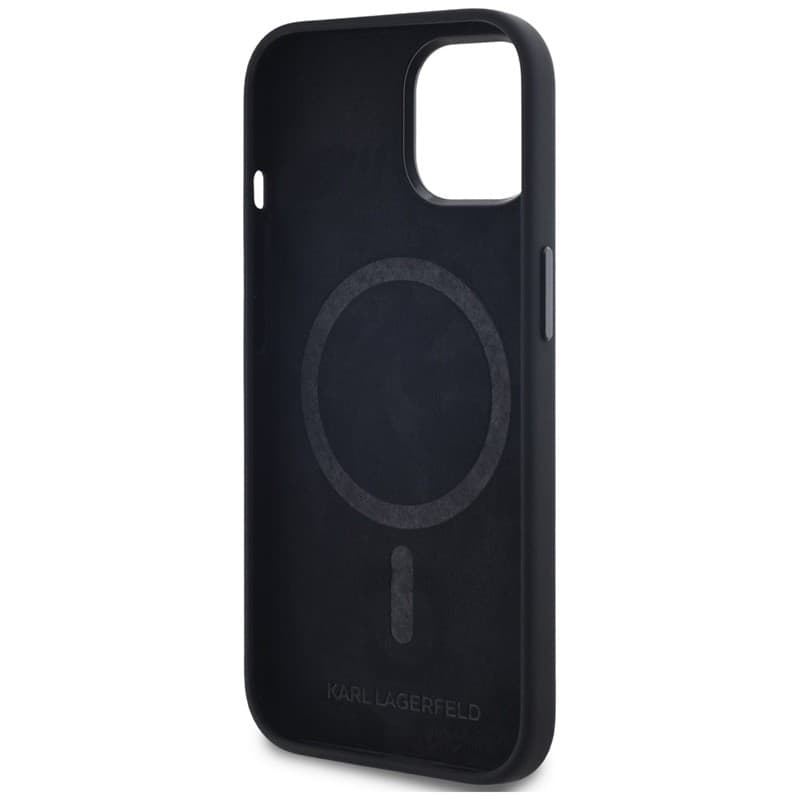 Karl Lagerfeld Silicone Shadow Metal Initial MagSafe - Case for iPhone 15 (black) - 7