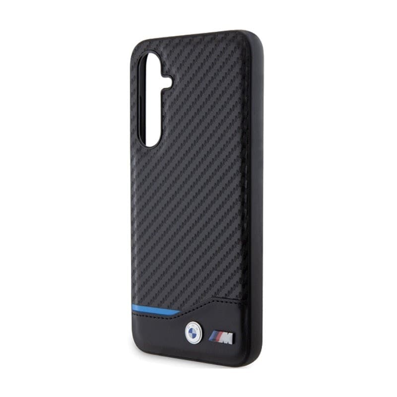 BMW Leather Carbon Blue Line - Samsung Galaxy S23 FE Case (black) - 5