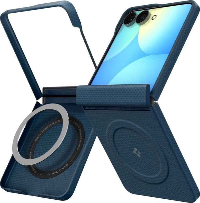 Spigen AirSkin Aramid MagSafe - Custodia per Samsung Galaxy Z Flip 8 (Blu navy) - 2