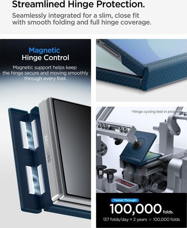 Spigen AirSkin Aramid MagSafe - Custodia per Samsung Galaxy Z Flip 8 (Blu navy) - 10
