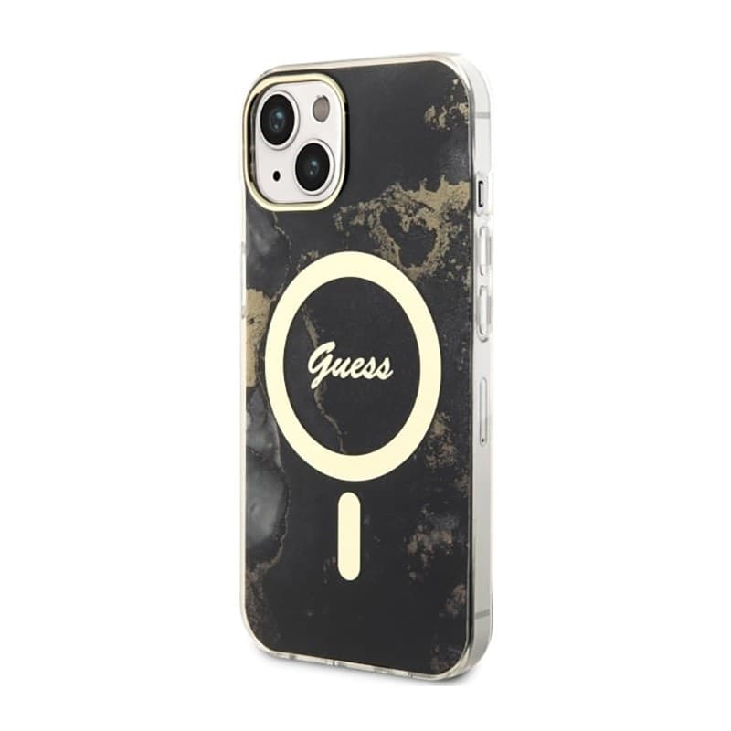 Guess Golden Marble MagSafe - Case for iPhone 14 (Black) - 2