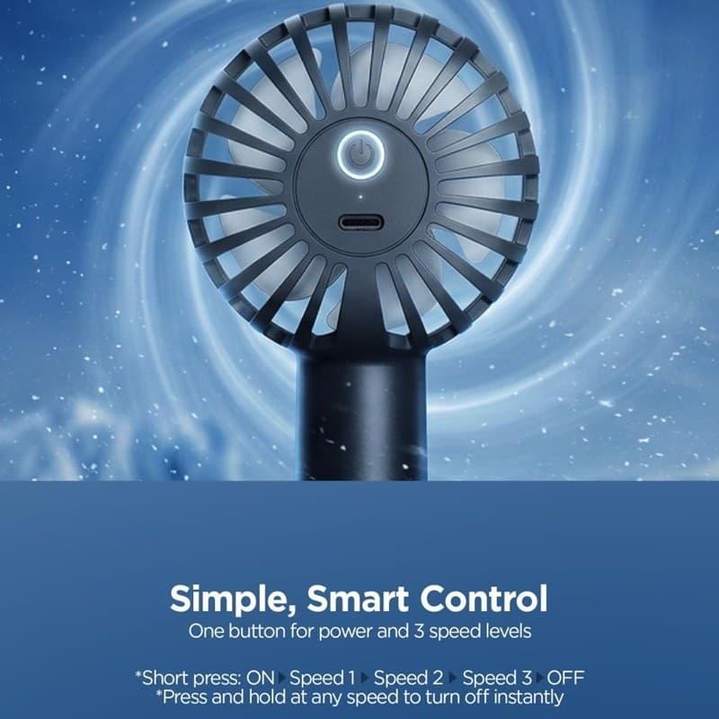 Spigen A905 Mini - Ventilatore da viaggio wireless 1800 mAh (nero) - 7
