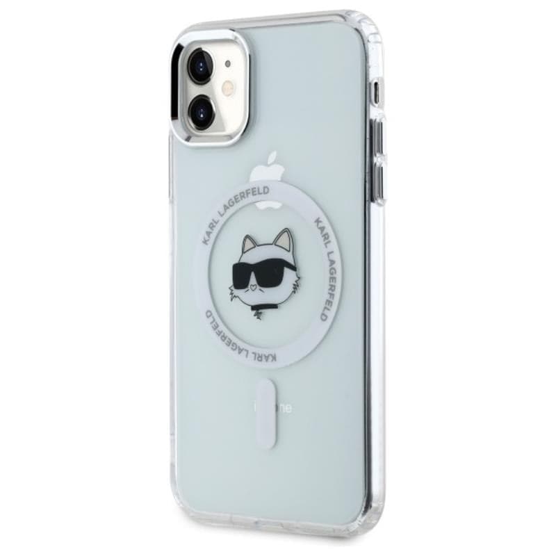 Karl Lagerfeld IML Metal Choupette Head MagSafe - Case for iPhone 11 (White) - 2