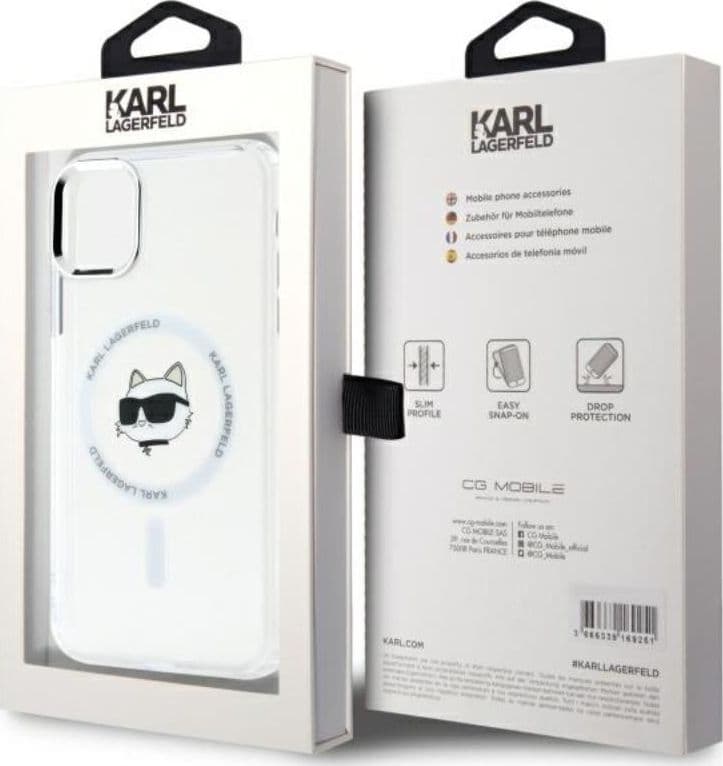 Karl Lagerfeld IML Metal Choupette Head MagSafe - Case for iPhone 11 (White) - 8