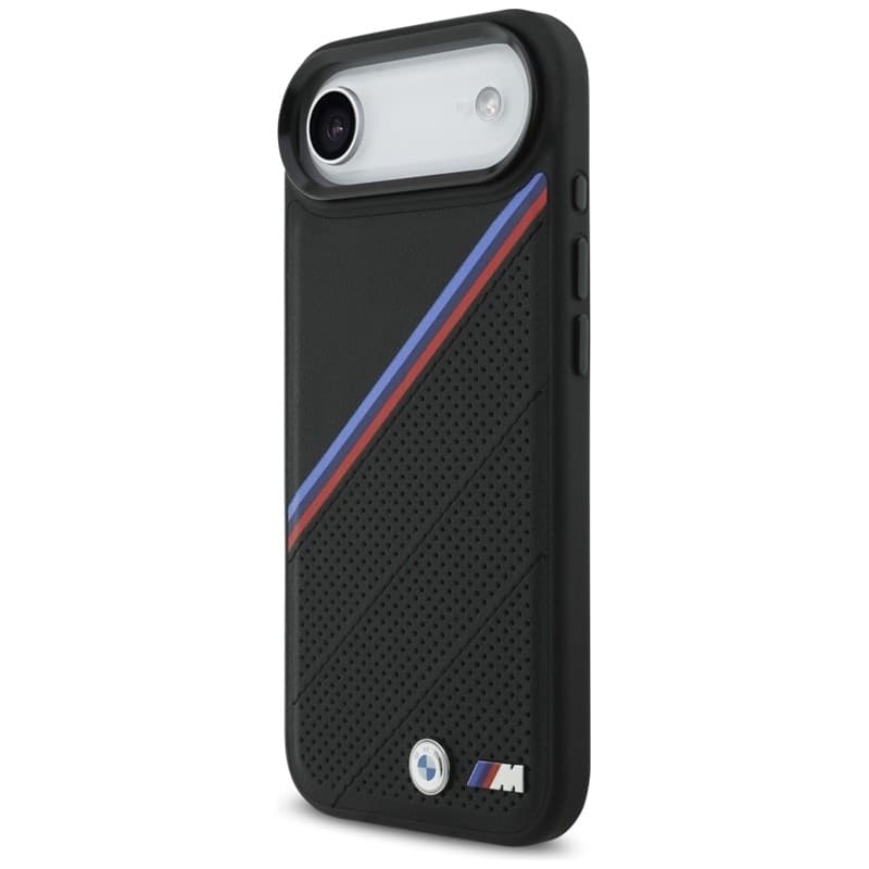 Custodia MagSafe per iPhone Air con logo in metallo tricolore BMW M (nera) - 2