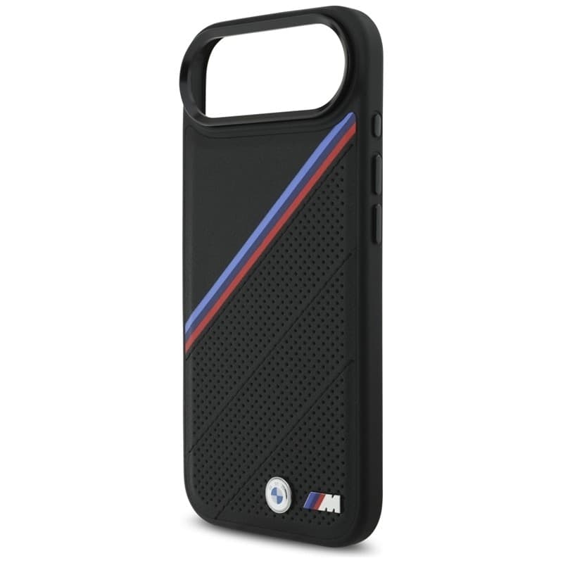 Custodia MagSafe per iPhone Air con logo in metallo tricolore BMW M (nera) - 6