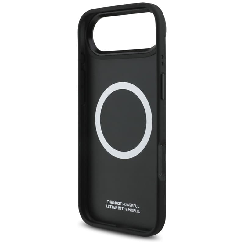 Custodia MagSafe per iPhone Air con logo in metallo tricolore BMW M (nera) - 7