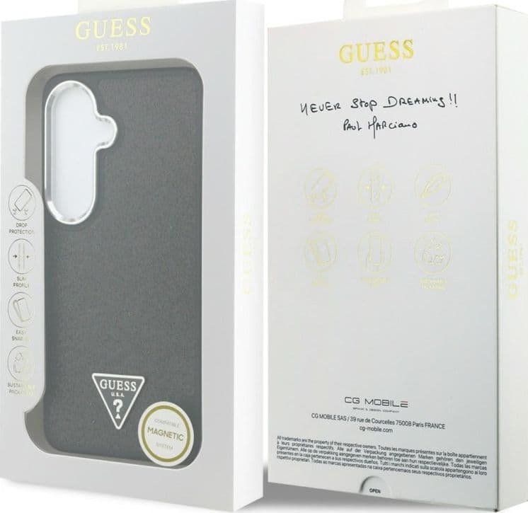 Custodia Guess Fixed Glitter Triangle MagSafe per Samsung Galaxy S26 (nera) - 8
