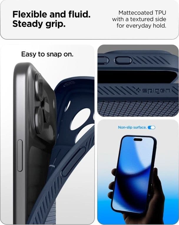 Spigen Liquid Air - Custodia per iPhone 18 Pro / 17 Pro (Blu navy) - 7