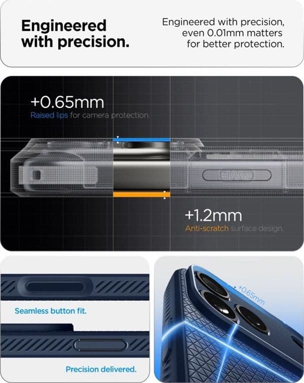 Spigen Liquid Air - Custodia per iPhone 18 Pro / 17 Pro (Blu navy) - 8