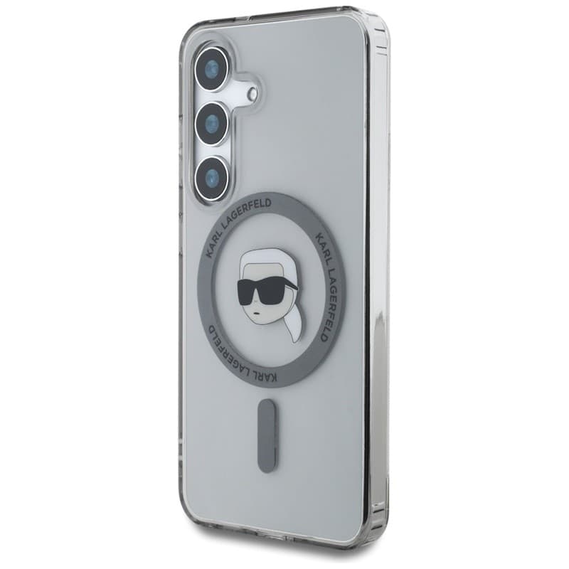 Karl Lagerfeld Button Karl Head Printed Logo MagSafe - Case for Samsung Galaxy S25 (Black) - 2